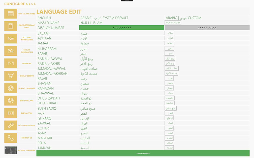 Salaah Time Language Editor